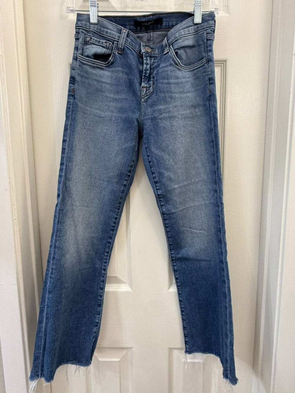J Brand Women’s Jeans Size 26 Medium Wash Raw Hem Straight Leg